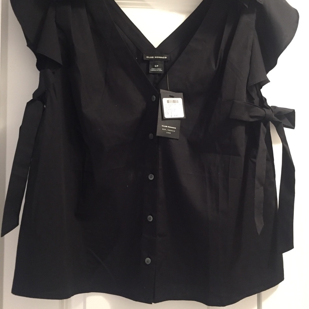 Club Monaco cotton top, BLACK